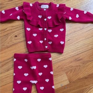 Btween Red heart leggings set